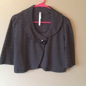 3/4 sleeve crop blazer Anchor Blue